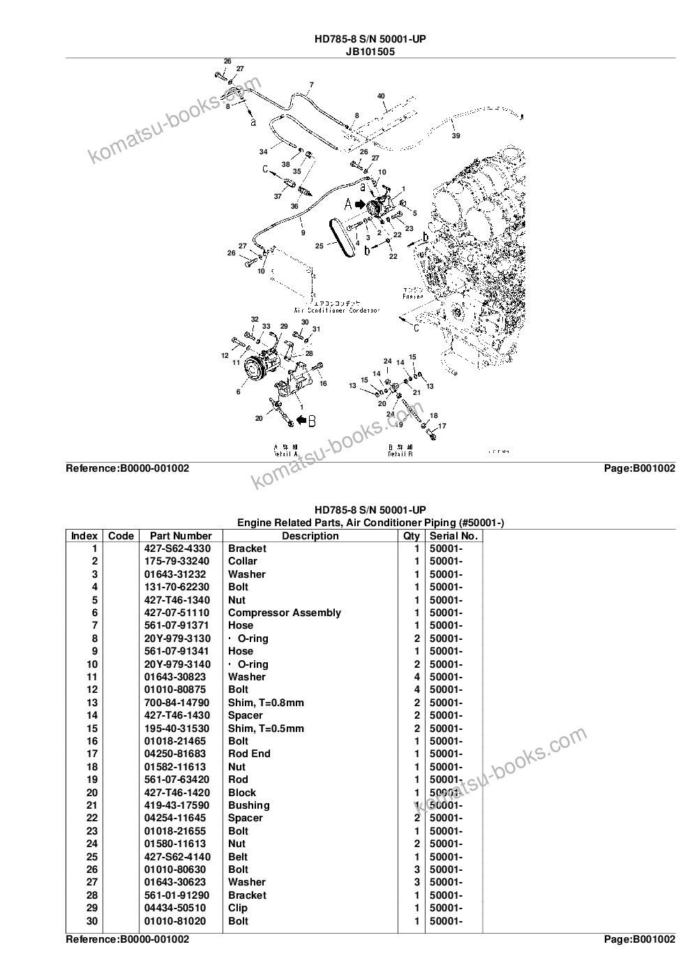 Komatsu HD785-8 S/N 50001-UP Parts catalog cover Page 6