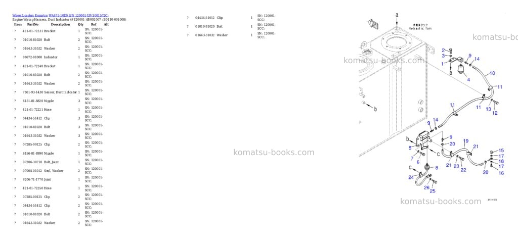 Komatsu wa475-10e0 s/n 120001-up Parts catalog cover