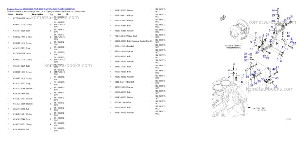 Komatsu saa6d125e-7 s/n 865972-up for wa475-10e0 Parts catalog cover Page 10 Komatsu saa6d125e-7 s/n 865972-up for wa475-10e0 Parts catalog cover Page 10