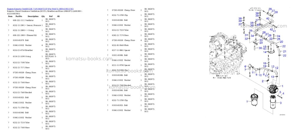 Komatsu saa6d125e-7 s/n 865972-up for wa475-10e0 Parts catalog cover Page 2 Komatsu saa6d125e-7 s/n 865972-up for wa475-10e0 Parts catalog cover Page 2