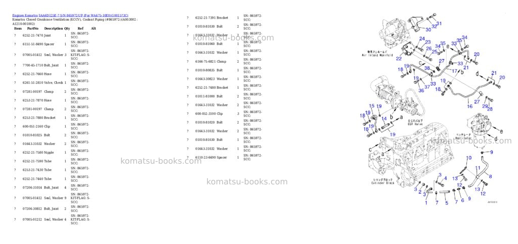 Komatsu saa6d125e-7 s/n 865972-up for wa475-10e0 Parts catalog cover Page 3 Komatsu saa6d125e-7 s/n 865972-up for wa475-10e0 Parts catalog cover Page 3