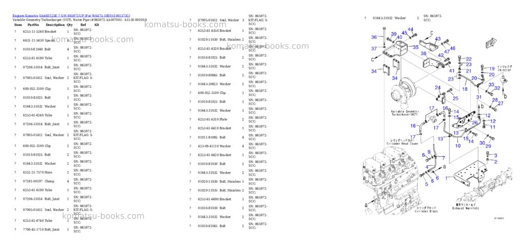 Komatsu saa6d125e-7 s/n 865972-up for wa475-10e0 Parts catalog cover Page 9 Komatsu saa6d125e-7 s/n 865972-up for wa475-10e0 Parts catalog cover Page 9
