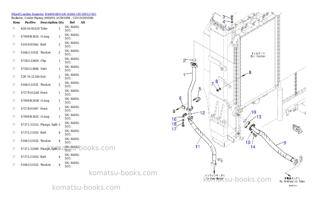 Komatsu wa600-8e0 s/n 85001-up Parts catalog cover Page 7