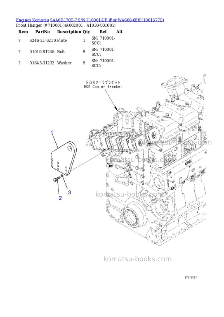 Komatsu saa6d170e-7 s/n 710001-up for wa600-8e0 Parts catalog cover Page 2