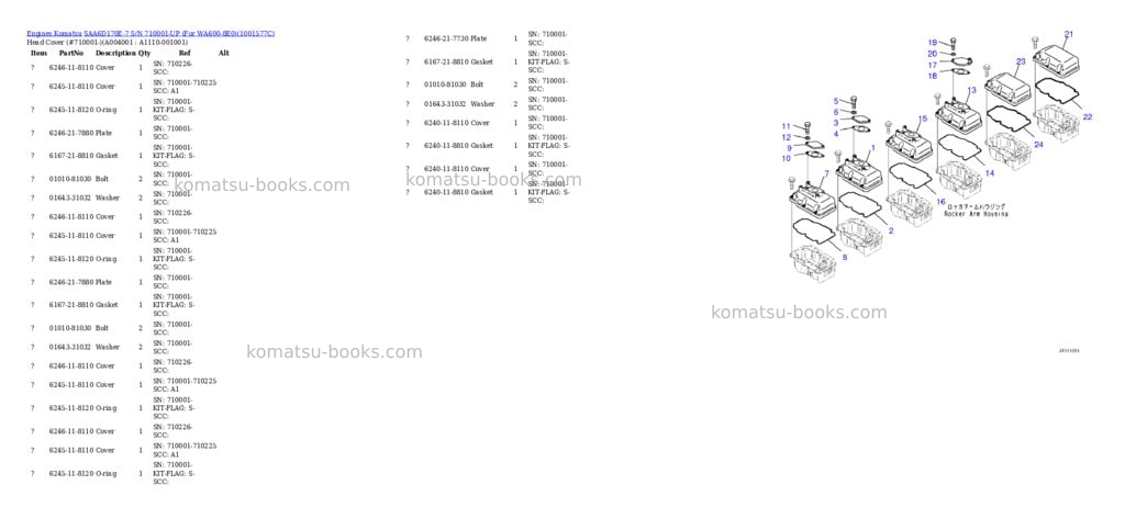 Komatsu saa6d170e-7 s/n 710001-up for wa600-8e0 Parts catalog cover Page 5
