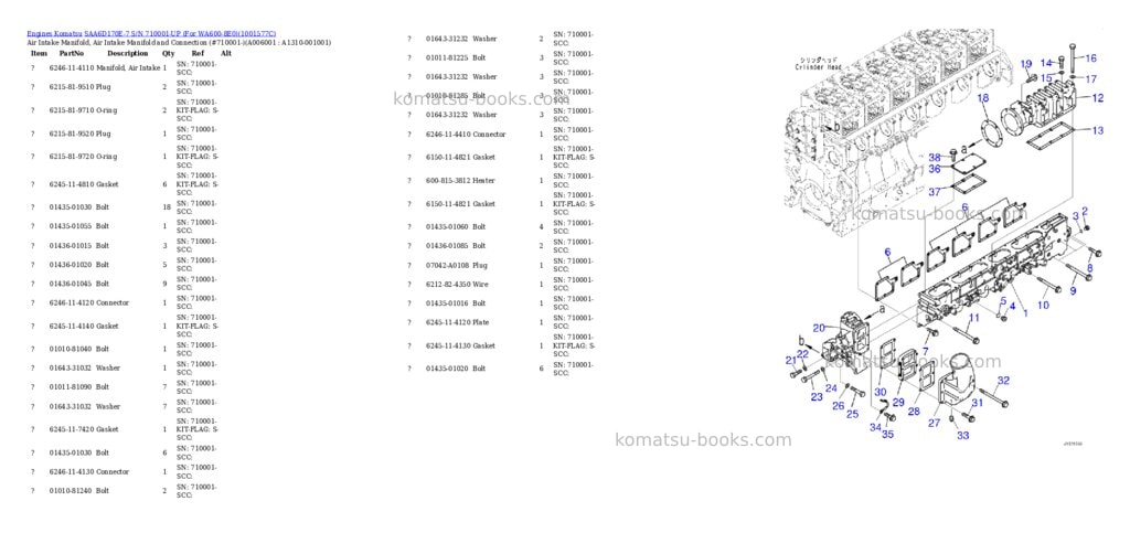 Komatsu saa6d170e-7 s/n 710001-up for wa600-8e0 Parts catalog cover Page 7