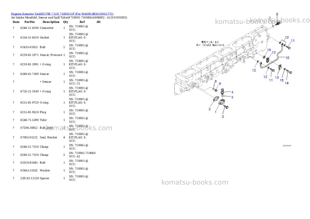 Komatsu saa6d170e-7 s/n 710001-up for wa600-8e0 Parts catalog cover Page 8