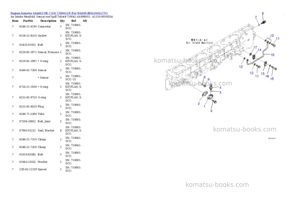 Komatsu saa6d170e-7 s/n 710001-up for wa600-8e0 Parts catalog cover Page 9