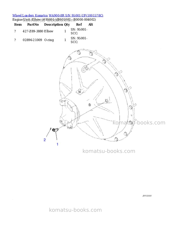 Komatsu WA900-8R S/N 95001-UP Parts catalog cover