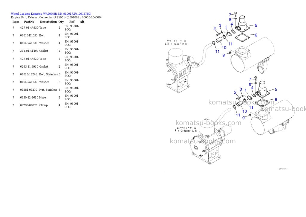 Komatsu WA900-8R S/N 95001-UP Parts catalog cover Page 8