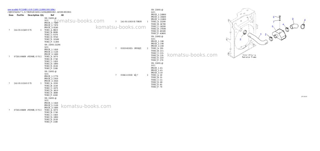 Komatsu PC25MR-5 S/N 25001-25999 Parts catalog cover Page 3
