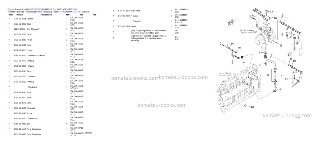 Komatsu SAA6D107E-3 S/N 26644419-UP (For WA270-8E0) Parts catalog cover Page 10