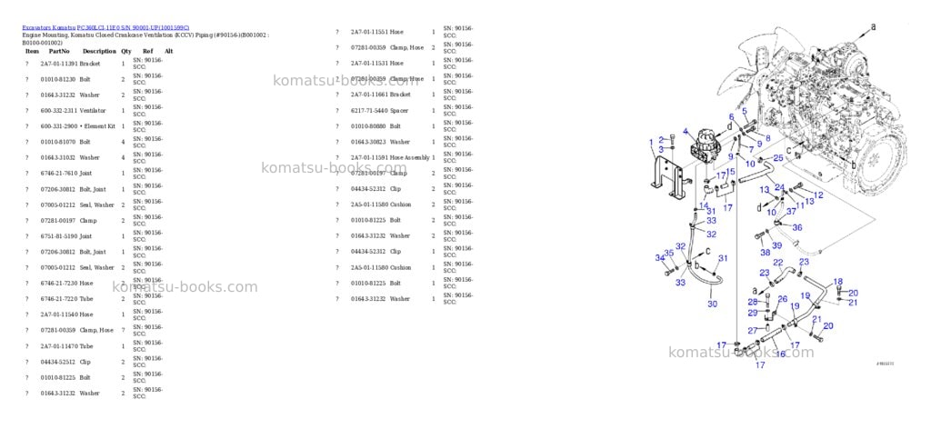 Komatsu PC360LCI-11E0 S/N 90001-UP Parts catalog cover Komatsu PC360LCI-11E0 S/N 90001-UP Parts catalog cover