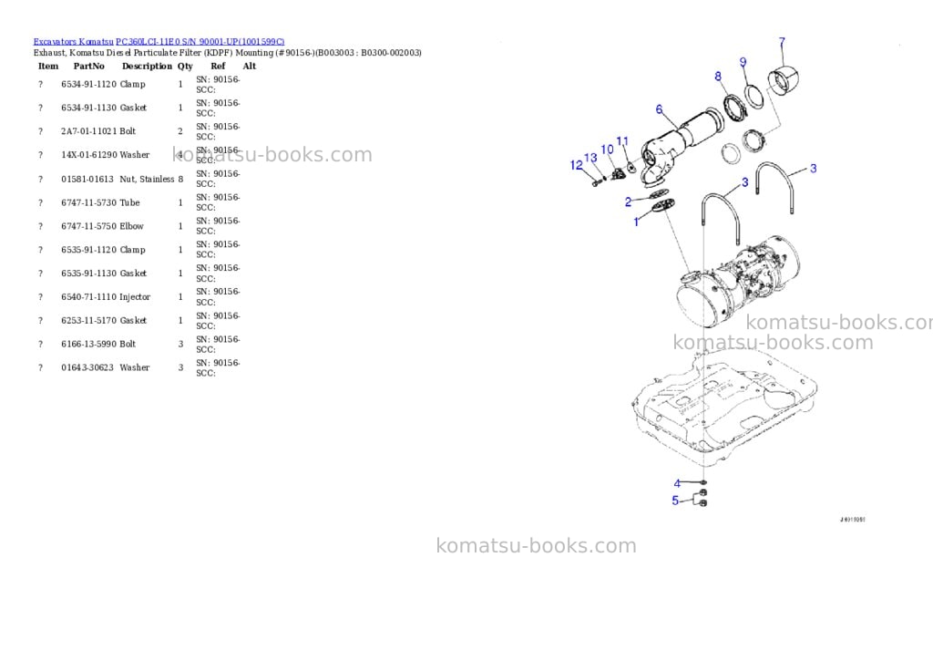 Komatsu PC360LCI-11E0 S/N 90001-UP Parts catalog cover Page 6 Komatsu PC360LCI-11E0 S/N 90001-UP Parts catalog cover Page 6