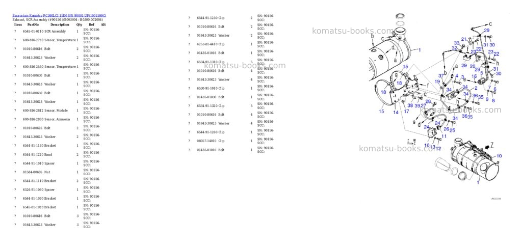 Komatsu PC360LCI-11E0 S/N 90001-UP Parts catalog cover Page 7 Komatsu PC360LCI-11E0 S/N 90001-UP Parts catalog cover Page 7