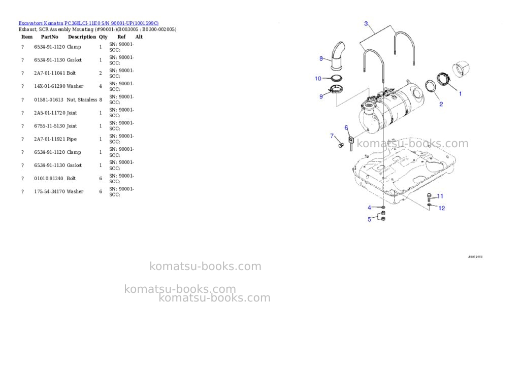Komatsu PC360LCI-11E0 S/N 90001-UP Parts catalog cover Page 8 Komatsu PC360LCI-11E0 S/N 90001-UP Parts catalog cover Page 8