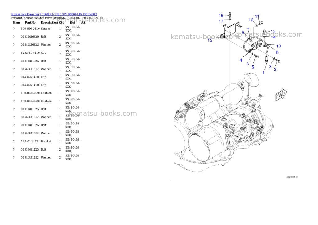 Komatsu PC360LCI-11E0 S/N 90001-UP Parts catalog cover Page 9 Komatsu PC360LCI-11E0 S/N 90001-UP Parts catalog cover Page 9