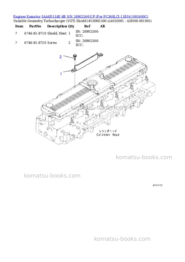 Komatsu saa6d114e-6b s/n 26902500-up for pc360lc-11/pc360lci-11 Parts catalog cover Page 10 Komatsu saa6d114e-6b s/n 26902500-up for pc360lc-11/pc360lci-11 Parts catalog cover Page 10