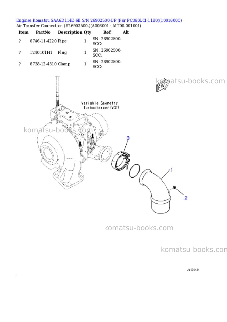 Komatsu saa6d114e-6b s/n 26902500-up for pc360lc-11/pc360lci-11 Parts catalog cover Page 5 Komatsu saa6d114e-6b s/n 26902500-up for pc360lc-11/pc360lci-11 Parts catalog cover Page 5