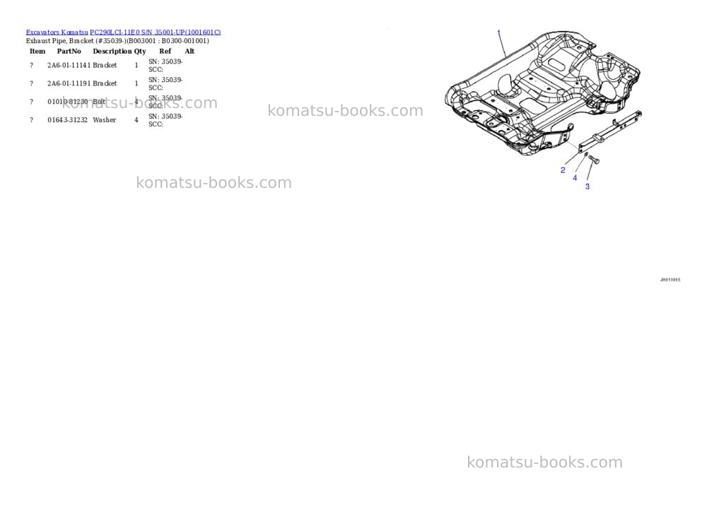 Komatsu PC290LCI-11E0 S/N 35001-UP Parts catalog cover Page 5 Komatsu PC290LCI-11E0 S/N 35001-UP Parts catalog cover Page 5