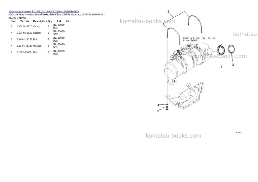 Komatsu PC290LCI-11E0 S/N 35001-UP Parts catalog cover Page 9 Komatsu PC290LCI-11E0 S/N 35001-UP Parts catalog cover Page 9