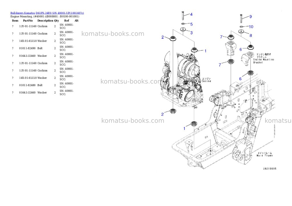 Komatsu D61PX-24E0 S/N 40001-UP Parts catalog cover Page 10
