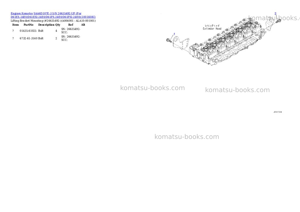 Komatsu SAA6D107E-3 S/N 26635492-UP (For D61EX-24E0/D61EXI-24E0/D61PX-24E0/D61PXI-24E0) Parts catalog cover Page 4 Komatsu SAA6D107E-3 S/N 26635492-UP (For D61EX-24E0/D61EXI-24E0/D61PX-24E0/D61PXI-24E0) Parts catalog cover Page 4