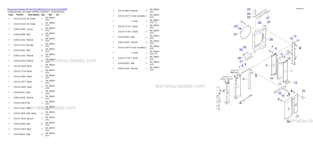 Komatsu PC120-8 S/N 88564-UP (Used Car) Parts catalog cover Page 8