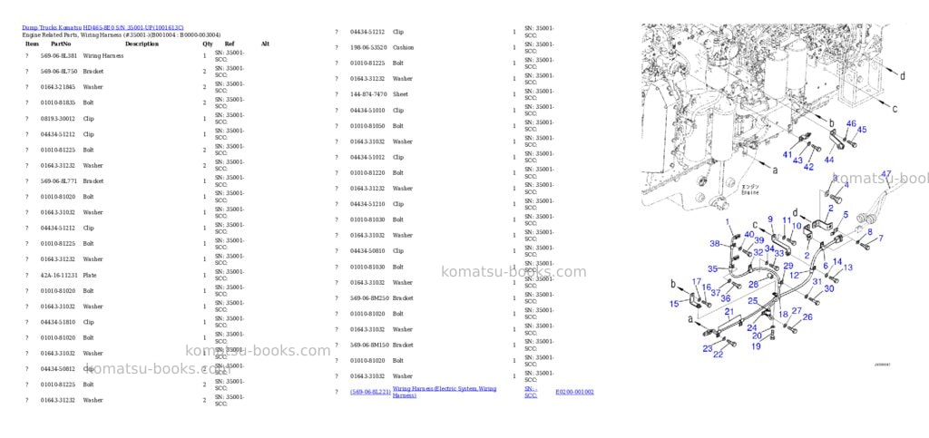 Komatsu HD465-8E0 S/N 35001-UP Parts catalog cover Page 3 Komatsu HD465-8E0 S/N 35001-UP Parts catalog cover Page 3