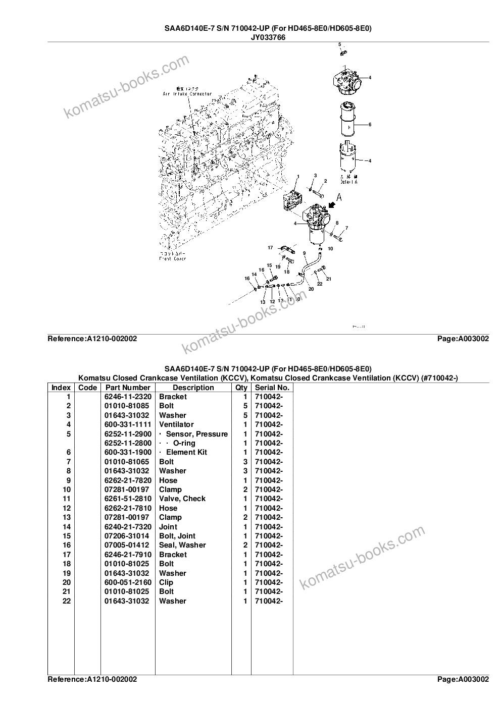 Komatsu saa6d140e-7 s/n 830235-up for wa500-8 Parts catalog cover Page 10