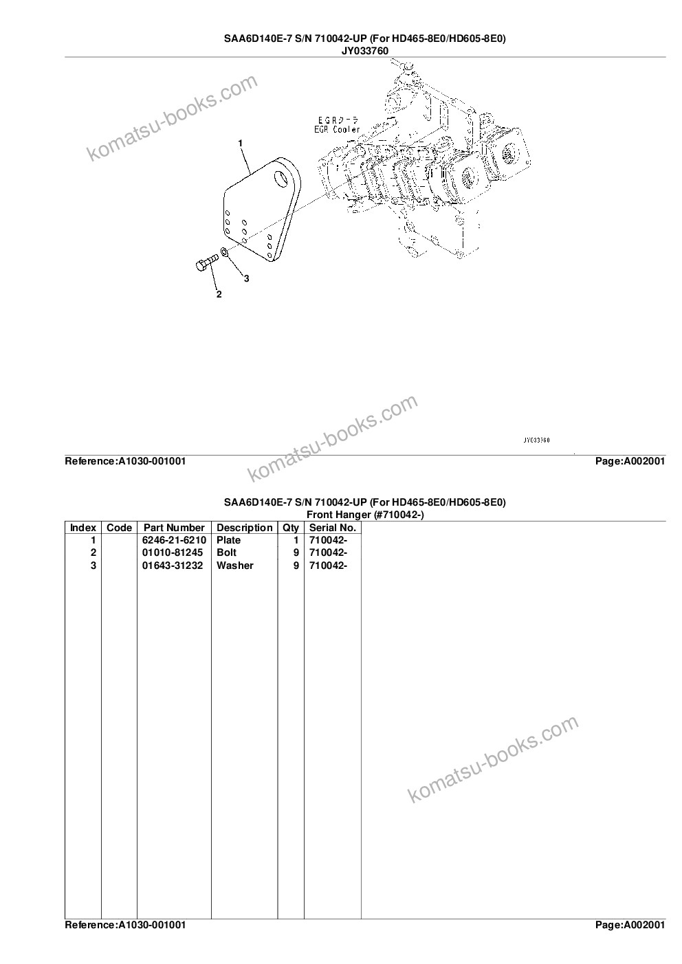 Komatsu saa6d140e-7 s/n 830235-up for wa500-8 Parts catalog cover Page 7