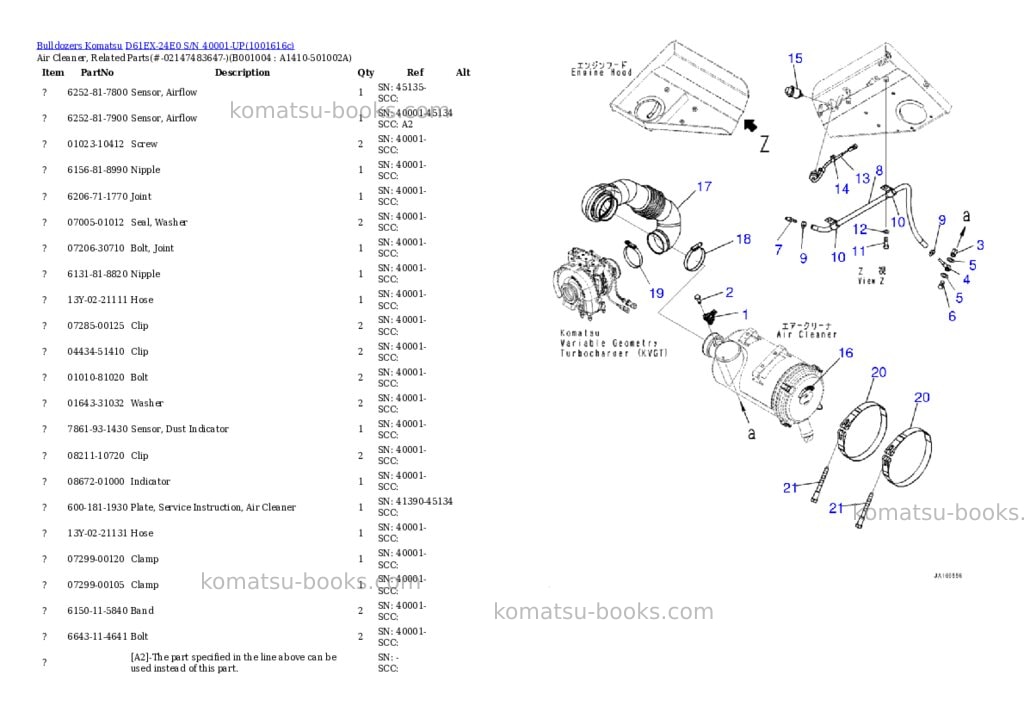 Komatsu D61EX-24E0 S/N 40001-UP Parts catalog cover Page 3