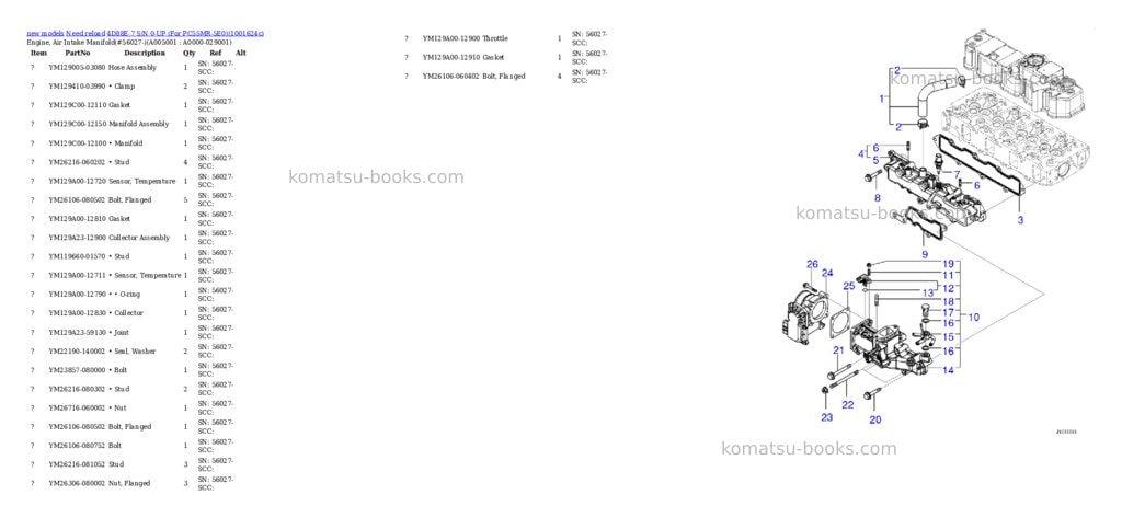 Komatsu 4D88E-7 S/N 0-UP (For PC55MR-5E0) Parts catalog cover Page 5 Komatsu 4D88E-7 S/N 0-UP (For PC55MR-5E0) Parts catalog cover Page 5
