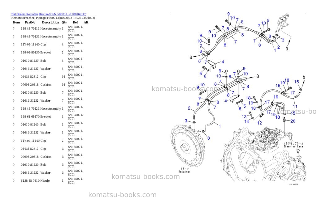 Komatsu D475A-8 S/N 50001-UP Parts catalog cover Page 2