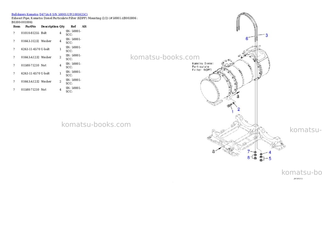 Komatsu D475A-8 S/N 50001-UP Parts catalog cover Page 8