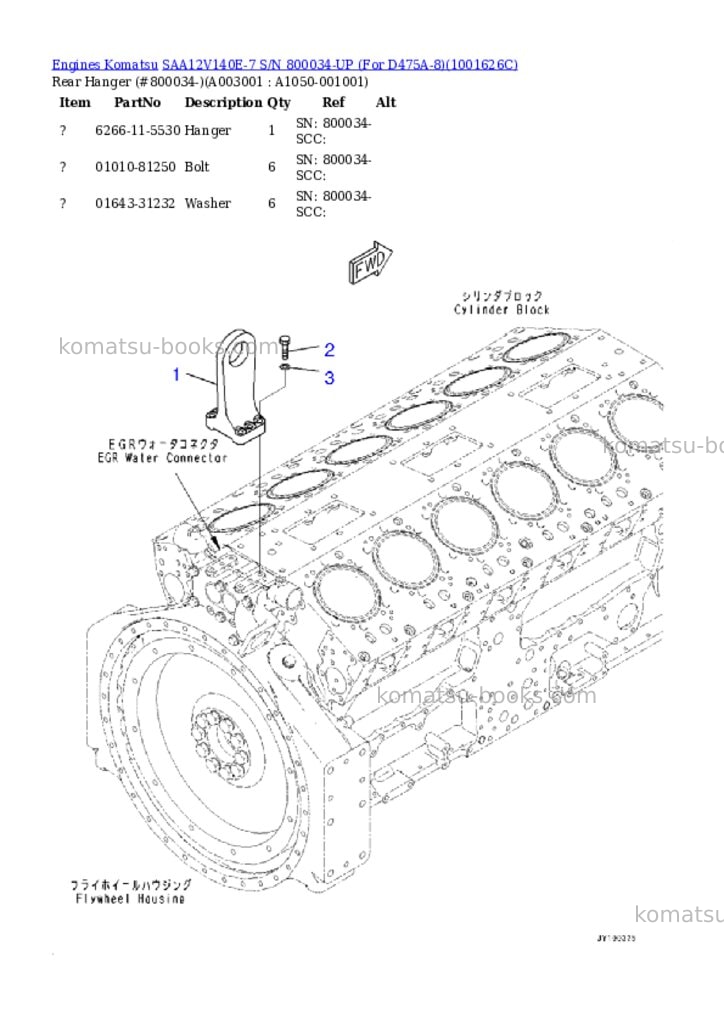Komatsu SAA12V140E-7 S/N 800034-UP (For D475A-8) Parts catalog cover Page 2 Komatsu SAA12V140E-7 S/N 800034-UP (For D475A-8) Parts catalog cover Page 2