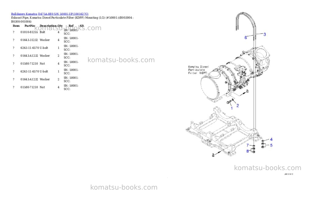 Komatsu D475A-8E0 S/N 50001-UP Parts catalog cover Page 6