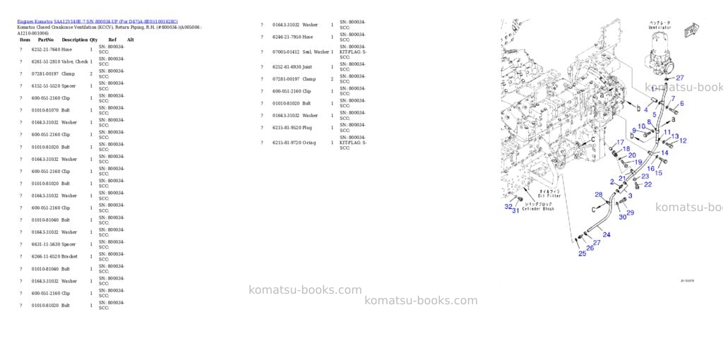 Komatsu SAA12V140E-7 S/N 800034-UP (For D475A-8E0) Parts catalog cover Page 9 Komatsu SAA12V140E-7 S/N 800034-UP (For D475A-8E0) Parts catalog cover Page 9