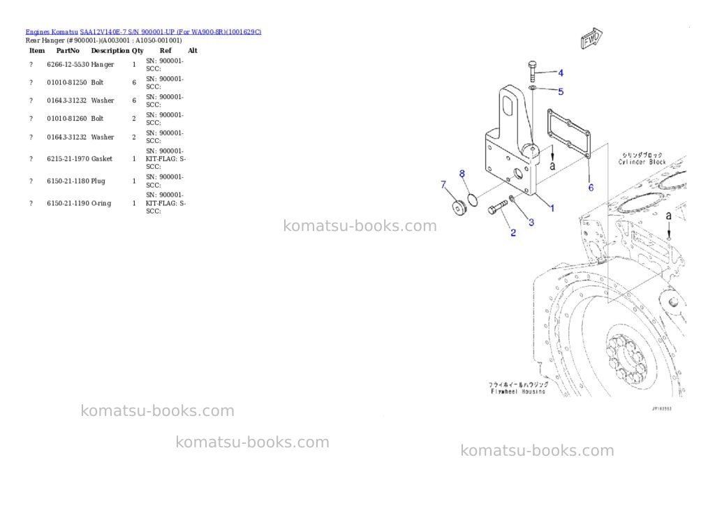 Komatsu SAA12V140E-7 S/N 900001-UP (For WA900-8R) Parts catalog cover Page 2 Komatsu SAA12V140E-7 S/N 900001-UP (For WA900-8R) Parts catalog cover Page 2