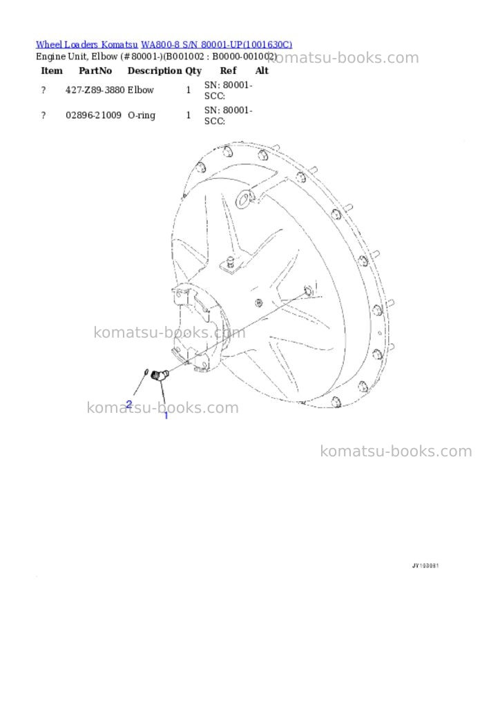 Komatsu WA800-8 S/N 80001-UP Parts catalog cover Komatsu WA800-8 S/N 80001-UP Parts catalog cover