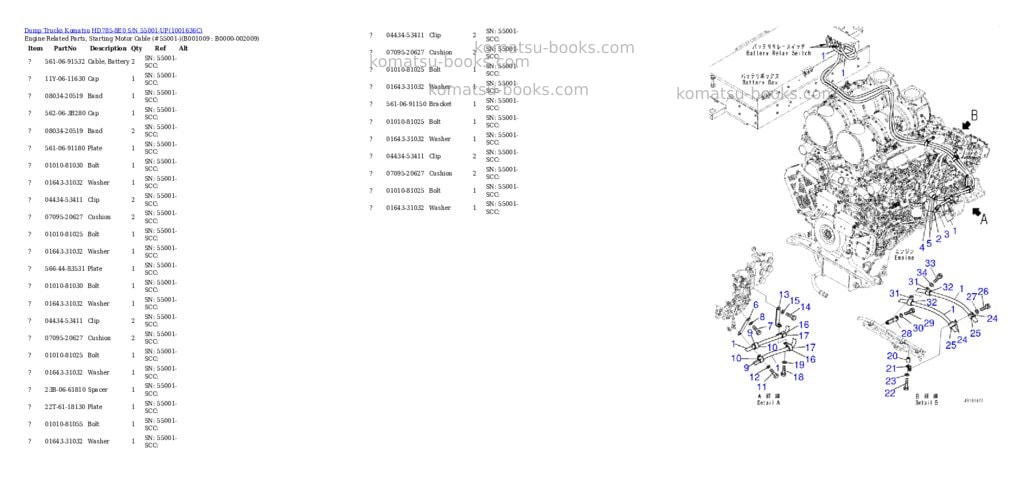 Komatsu HD785-8E0 S/N 55001-UP Parts catalog cover Page 8