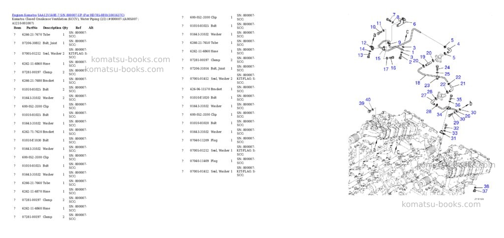 Komatsu SAA12V140E-7 S/N 800007-UP (For HD785-8E0) Parts catalog cover Page 10 Komatsu SAA12V140E-7 S/N 800007-UP (For HD785-8E0) Parts catalog cover Page 10