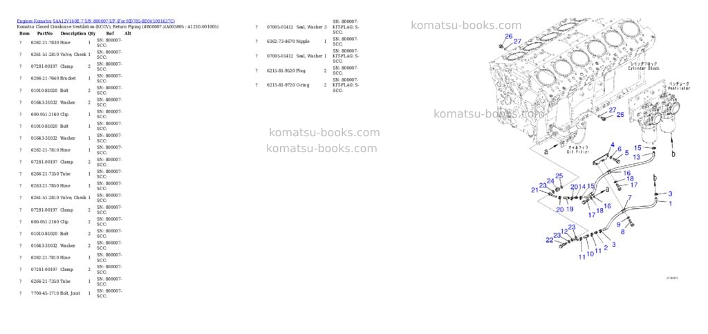 Komatsu SAA12V140E-7 S/N 800007-UP (For HD785-8E0) Parts catalog cover Page 8 Komatsu SAA12V140E-7 S/N 800007-UP (For HD785-8E0) Parts catalog cover Page 8