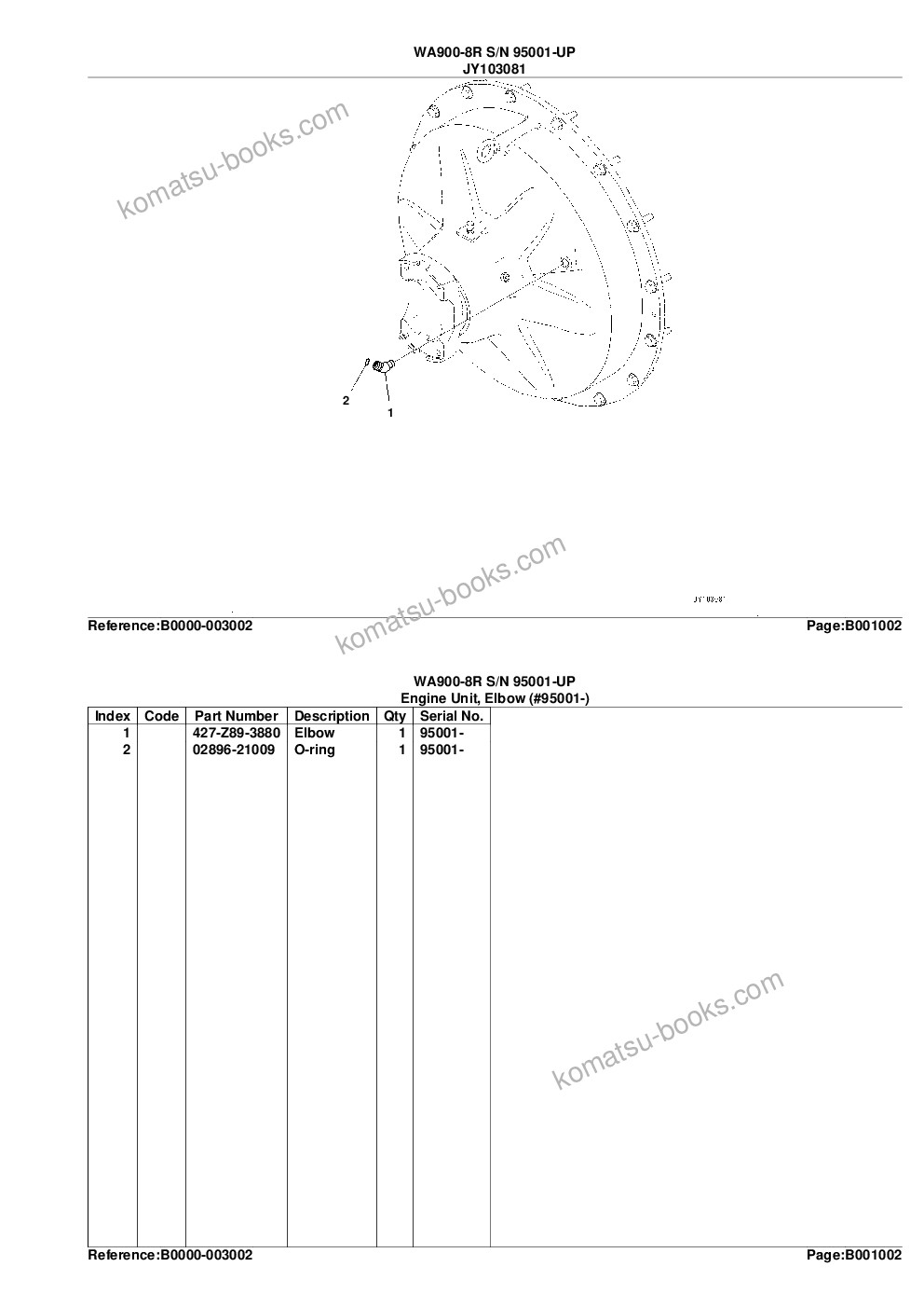 Komatsu WA900-8R S/N 95001-UP Parts catalog cover Page 5