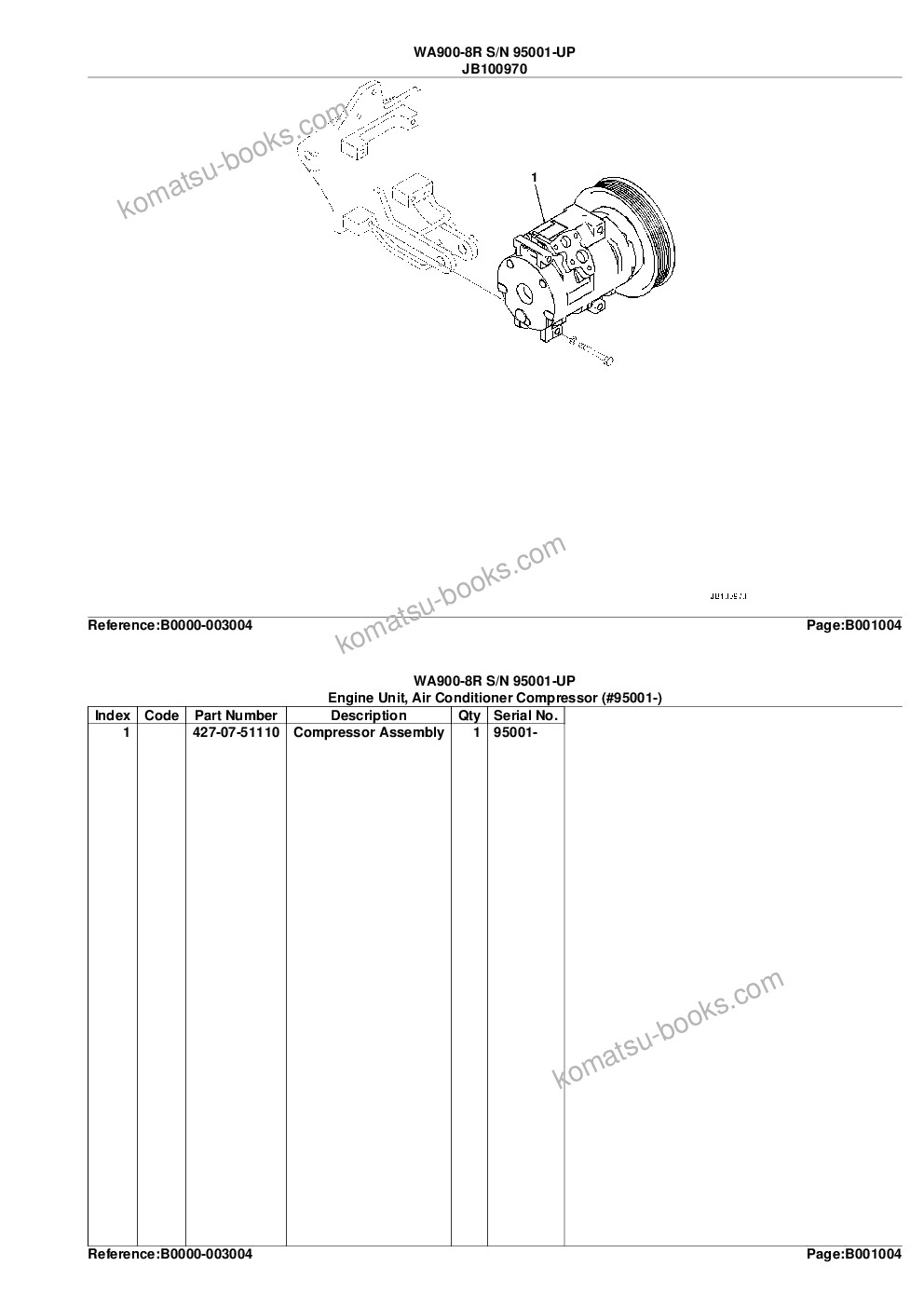 Komatsu WA900-8R S/N 95001-UP Parts catalog cover Page 8