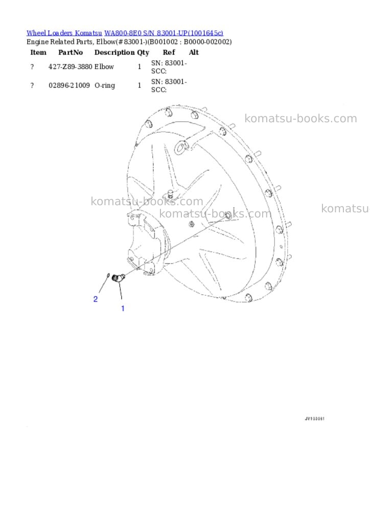 Komatsu WA800-8E0 S/N 83001-UP Parts catalog cover Komatsu WA800-8E0 S/N 83001-UP Parts catalog cover