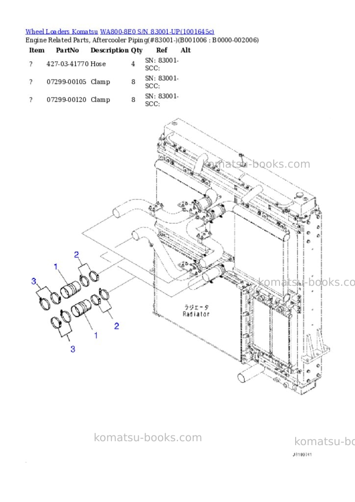 Komatsu WA800-8E0 S/N 83001-UP Parts catalog cover Page 5 Komatsu WA800-8E0 S/N 83001-UP Parts catalog cover Page 5
