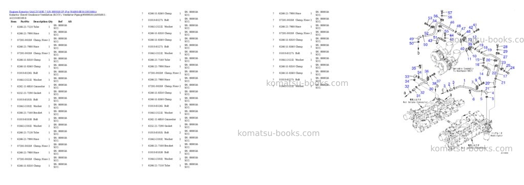 Komatsu SAA12V140E-7 S/N 800058-UP (For WA800-8E0) Parts catalog cover Page 6