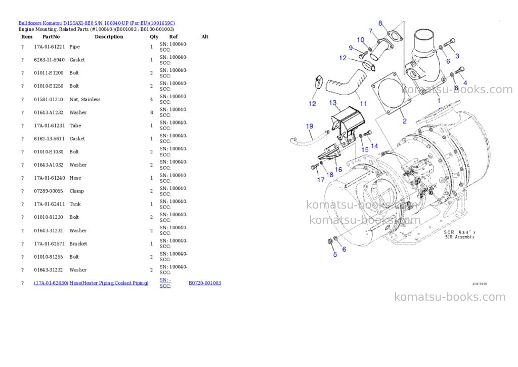 Komatsu D155AXI-8E0 S/N 100040-UP (For EU) Parts catalog cover Page 2 Komatsu D155AXI-8E0 S/N 100040-UP (For EU) Parts catalog cover Page 2