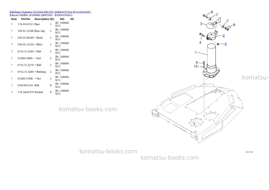 Komatsu D155AXI-8E0 S/N 100040-UP (For EU) Parts catalog cover Page 3 Komatsu D155AXI-8E0 S/N 100040-UP (For EU) Parts catalog cover Page 3